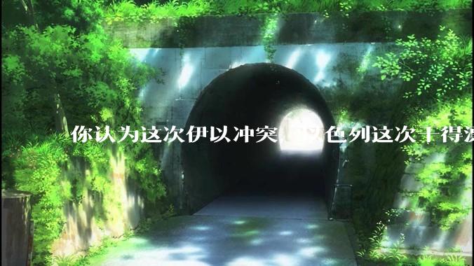 你认为这次伊以冲突，以色列这次干得漂亮吗?